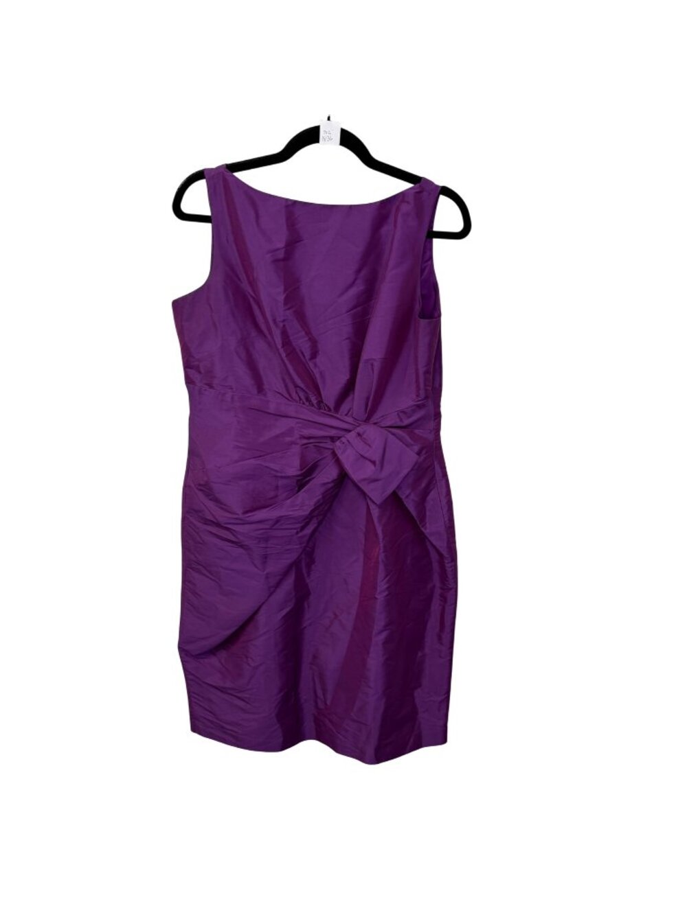 Kim Rogers Purple Cocktail Dress Size 12 Sleeveless Bow Sheath Wedding Guest